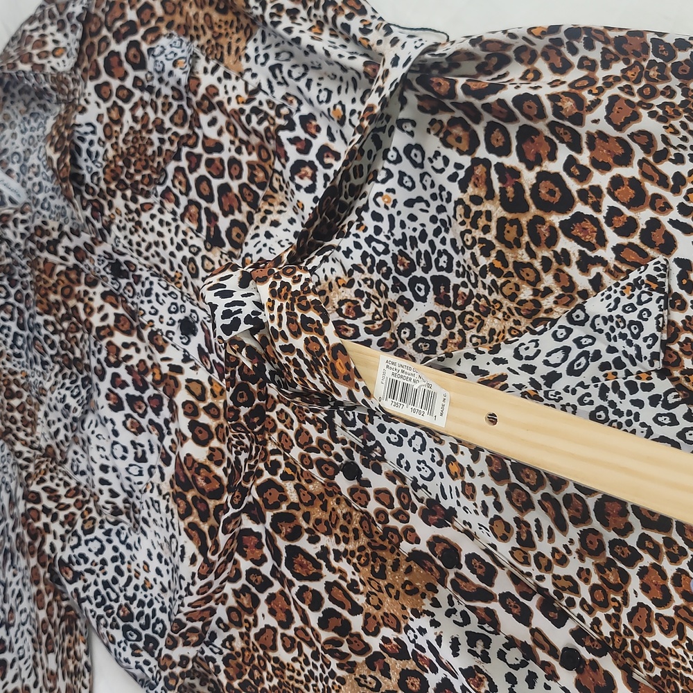 Leopard Print Shirtdress Business Casual Office Wear Resort wear elegant wear - Picture 6 of 9